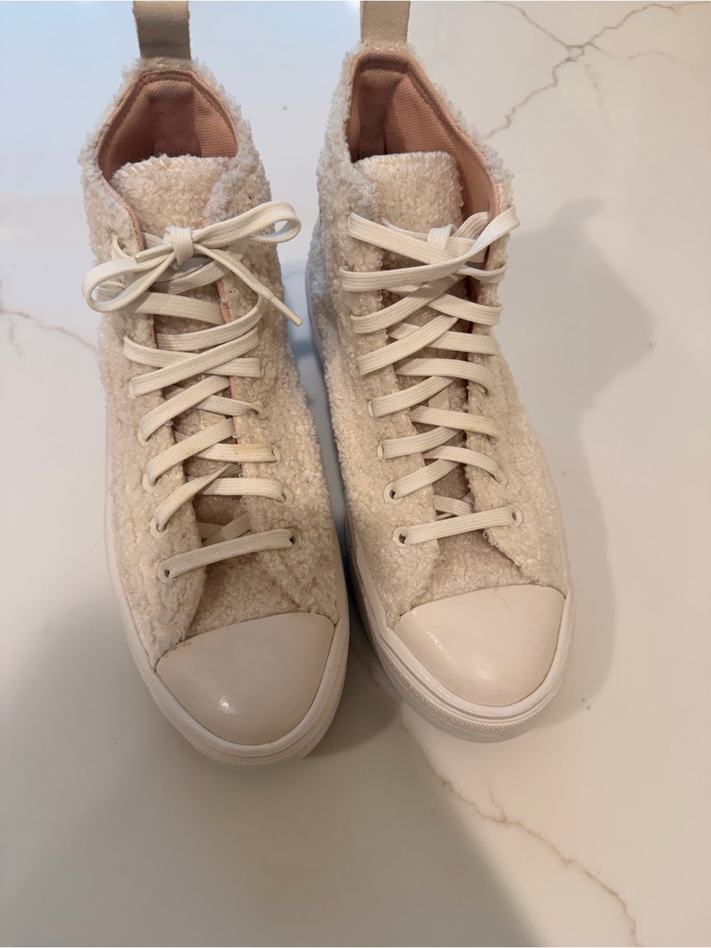 Women’s Cream Sherpa Converse High-Top Sneakers